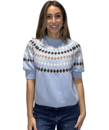 Maglia paricollo jacquard mm