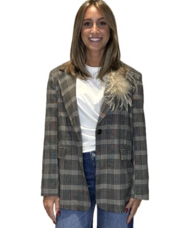 Donna Giacca check+spilla
